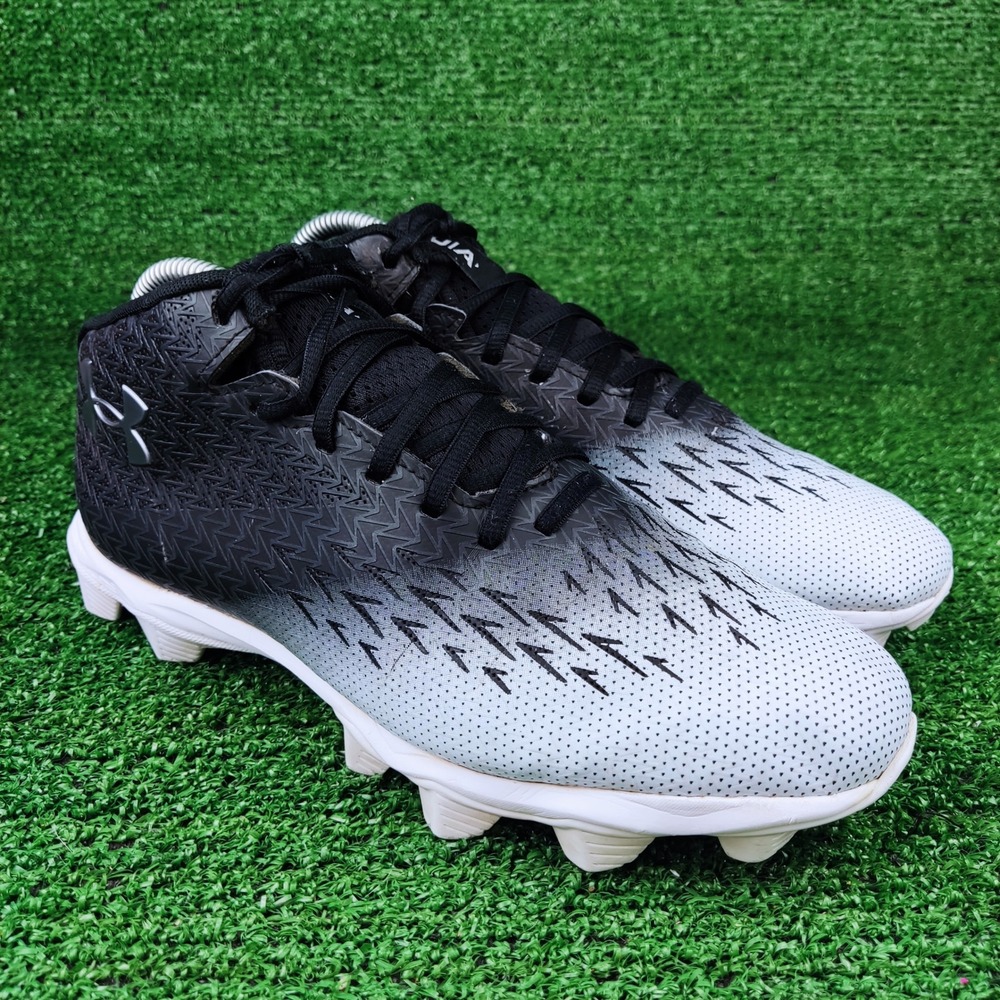 Under Armour Football Cleats Mens 8 Black White Blur Select MC Mid 3027292-001